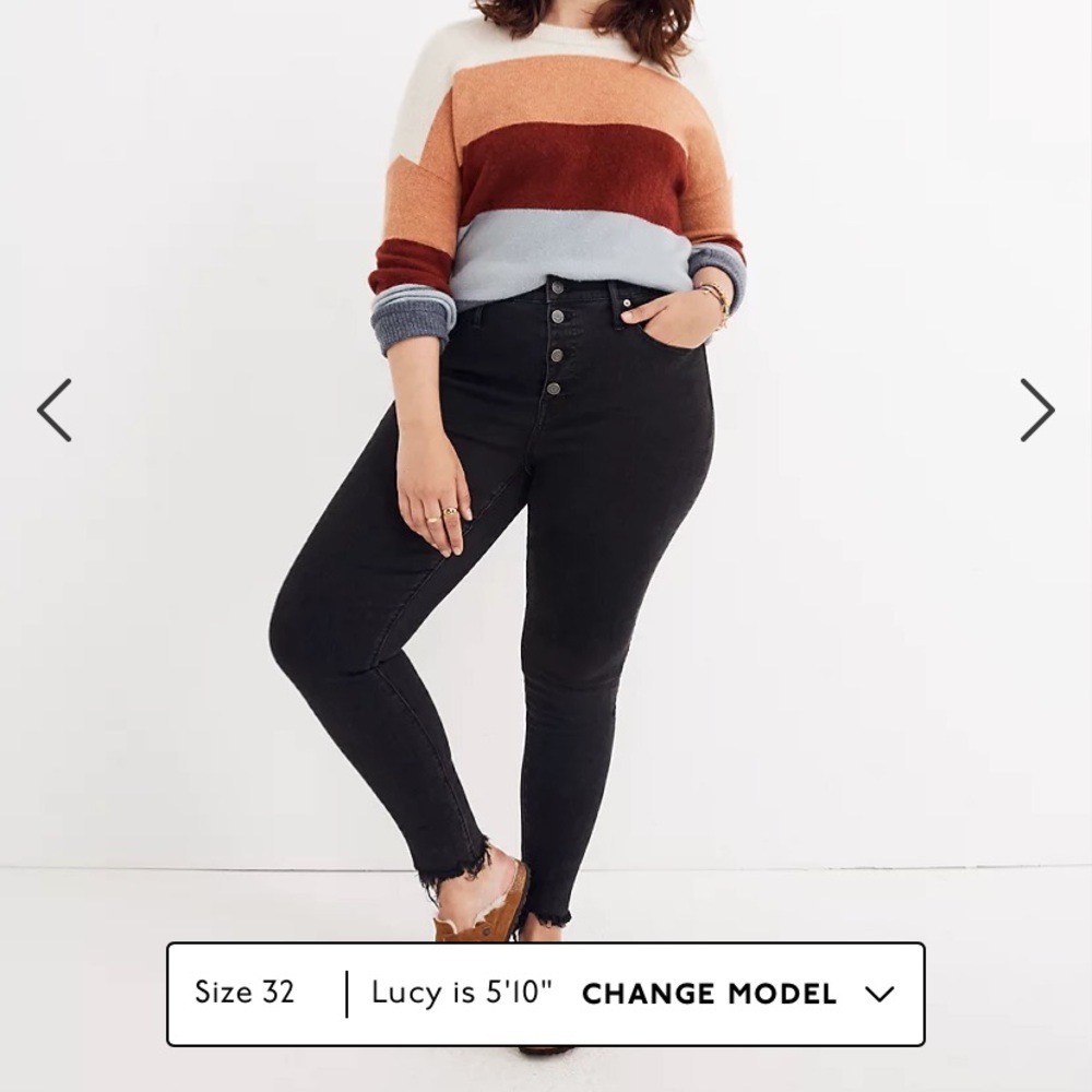 Madewell 9" Mid-Rise Skinny Jeans in Berkeley Black: Button-Through Edition